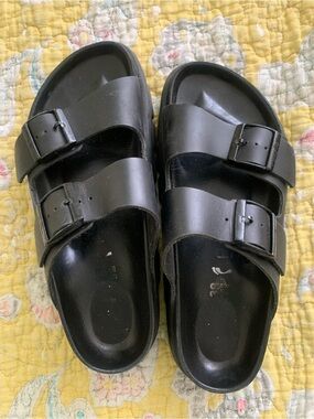 Birkenstock Arizona Chunky platform sandals - size 38 narrow in black leather